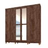 Guarda Roupa Casal Jacarandá Mdf 6pts 3gav Espelho Madeform Amêndoa - 3