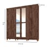 Guarda Roupa Casal Jacarandá Mdf 6pts 3gav Espelho Madeform Amêndoa - 2