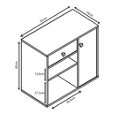 Ver imagem 3 de Armário Multiuso Ravena com 1 Gaveta 1 Porta e 2 Nichos B39 Emovell: Mel e Preto
