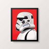 Quadro Desenho Stormtrooper Perfil 24x18cm - com vidro:Madeira branca - 1