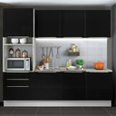 Ver imagem 1 de Armário de Cozinha Completa 240cm Branco/Preto Lux Madesa 03