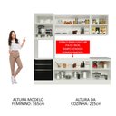 Ver imagem 6 de Armário de Cozinha Completa 240cm Branco/Preto Lux Madesa 03