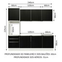 Ver imagem 4 de Armário de Cozinha Completa 240cm Branco/Preto Lux Madesa 03