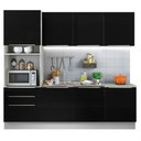 Ver imagem 3 de Armário de Cozinha Completa 240cm Branco/Preto Lux Madesa 03