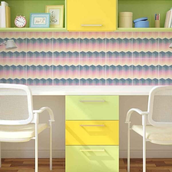 KIT Adesivos de Azulejos Blocos 3Ds - 3 Rolos com 60 x 123 cm - 1