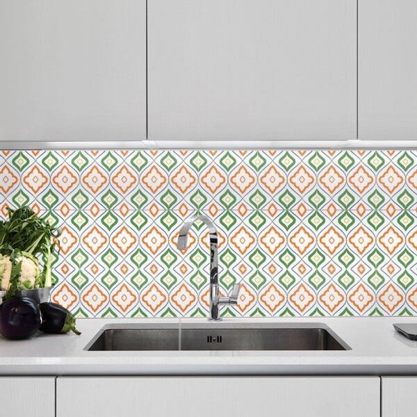 KIT Adesivos de Azulejos Flores Redondas - 16 Unidades com 15cm x 15cm cada - 1