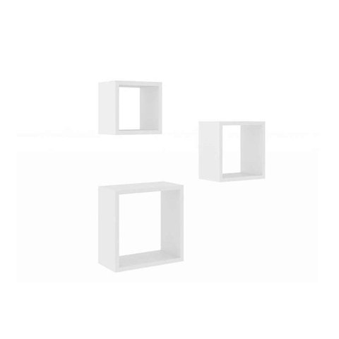 Cubos Decorativo Quarto Bebê Nicho Triplo AM 3078 Branco - Movelbento