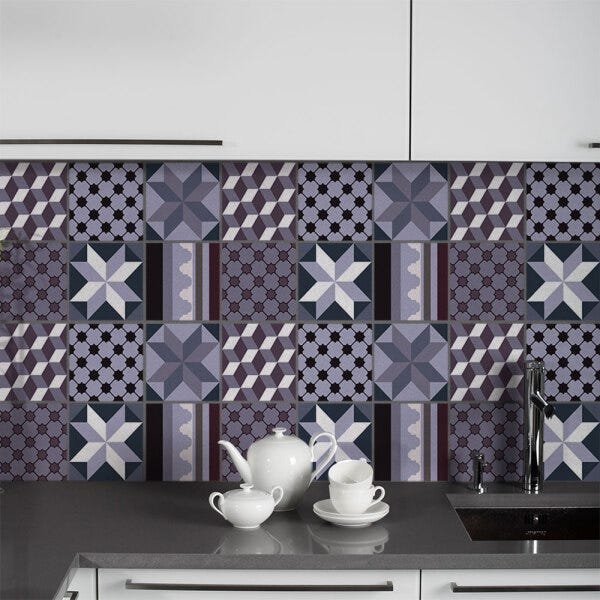 KIT Adesivos de Azulejos Violette - 3 Rolos com 60 x 123 cm - 1
