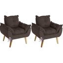Ver imagem 1 de Kit 02 Poltrona Decorativa Opala Suede Marrom Smf Decor