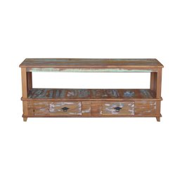 Rack Aparador 1,5 metro Madeira Demolição Peroba Rosa com Pátina 2 Gavetas - 2