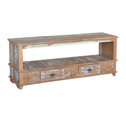 Rack Aparador 1,5 metro Madeira Demolição Peroba Rosa com Pátina 2 Gavetas - 1