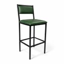 Ver imagem 1 de Banqueta Flora Altura 65cm com Reforço Preta Assento e Encosto Verde