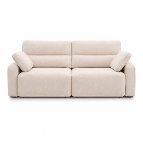 Sofá Sala de Estar Polo Retrátil Reclinável Bipartido 200cm 2 Lugares Bouclê Off White M1 - Monari D