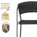 Ver imagem 4 de 6 Cadeiras Atenas Tricô Náutico e Alumínio Proteção Uv Marro Preto