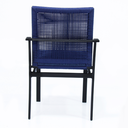 Ver imagem 4 de Cadeira de Jantar para Mesa Área Gourmet de Alumínio e Corda Náutica Azul Preto Trama Móveis