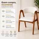 Ver imagem 3 de Cadeira de Jantar Valentina Madeira Maciça Estofada Linho:Cinza Prata Linho/Cerejeira