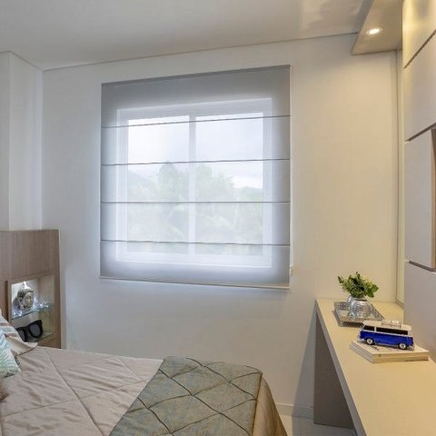 Persiana Romana (1,60Larg. x 1,80Alt.) Tecido Tela Solar Screen Cinza - Vogaflex