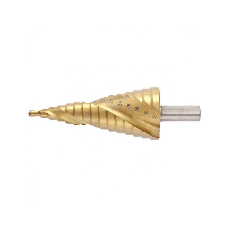 Broca de aço rápido escalonada profissional hss 4 a 32mm Mtx