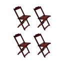 Ver imagem 1 de Kit 4 Cadeiras de Madeira Dobravel Imbuia