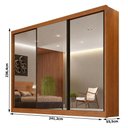 Ver imagem 3 de Guarda Roupa Casal Londres 3 Portas com Espelho 4 Gavetas Cinamomo - Novo Horizonte
