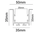 Ver imagem 4 de Perfil Fita Led Embutir 2 Metros 50x35mm Alto Alumínio Branco Difusor Fosco R7