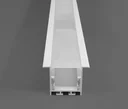 Ver imagem 3 de Perfil Fita Led Embutir 2 Metros 50x35mm Alto Alumínio Branco Difusor Fosco R7