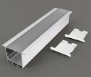 Ver imagem 2 de Perfil Fita Led Embutir 2 Metros 50x35mm Alto Alumínio Branco Difusor Fosco R7