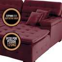 Ver imagem 6 de Sofá Retrátil e Reclinável com Chaise Orlando 2.20x2.10m- Sofisticato-vinho
