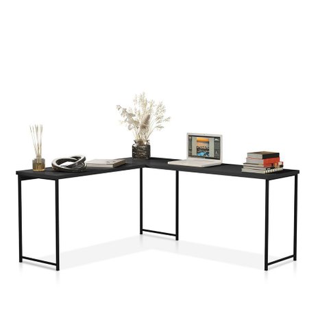 Mesa em L sem Prateleira Office em Mdf Estilo Industrial Klm Store