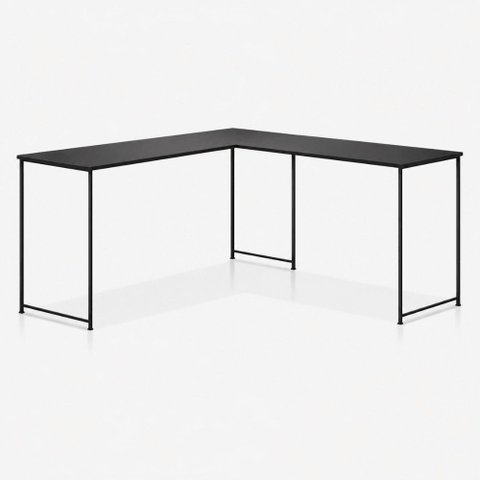 Mesa em L sem Prateleira Office em MDF Estilo Industrial Klm Store