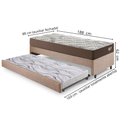 Ver imagem 2 de Bicama Box Solteiro Linho Marrom 88x188x28 Cm com Colchão Relax Adorabile Molas Ensacadas Ecoflex