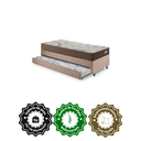 Ver imagem 5 de Bicama Box Solteiro Linho Marrom 88x188x28 Cm com Colchão Relax Adorabile Molas Ensacadas Ecoflex