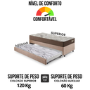 Ver imagem 6 de Bicama Box Solteiro Linho Marrom 88x188x28 Cm com Colchão Relax Adorabile Molas Ensacadas Ecoflex