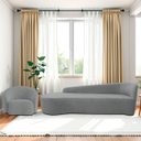 Ver imagem 1 de Kit Divã Recamier Orgânico França 250cm Lado Esquerdo e Poltrona Amore Bouclé
