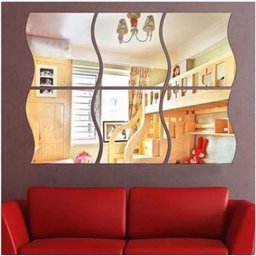 Espelhos Decoração Curvas Retângulo Sala Quarto 6 Peças - 2