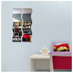 Espelhos Decoração Curvas Retângulo Sala Quarto 6 Peças - 1
