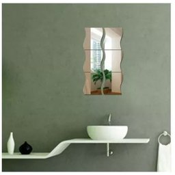 Espelhos Decoração Curvas Retângulo Sala Quarto 6 Peças - 4