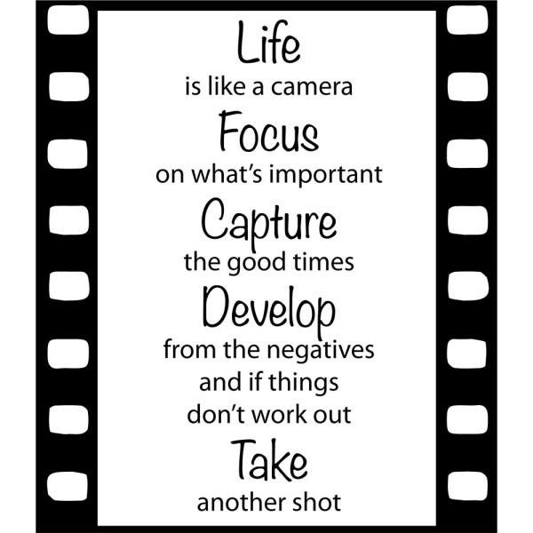 Adesivo de Parede Life Is Like a Câmera - Jateado - 2