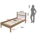 Ver imagem 3 de Cama de Solteiro para Colchão 88 X 188 Cm Multimóveis Cr35008 Amendoa/branca