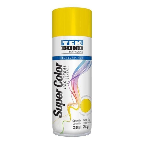 Tinta Spray Uso Geral Amarelo 350 Ml/250G - Tekbond - 1