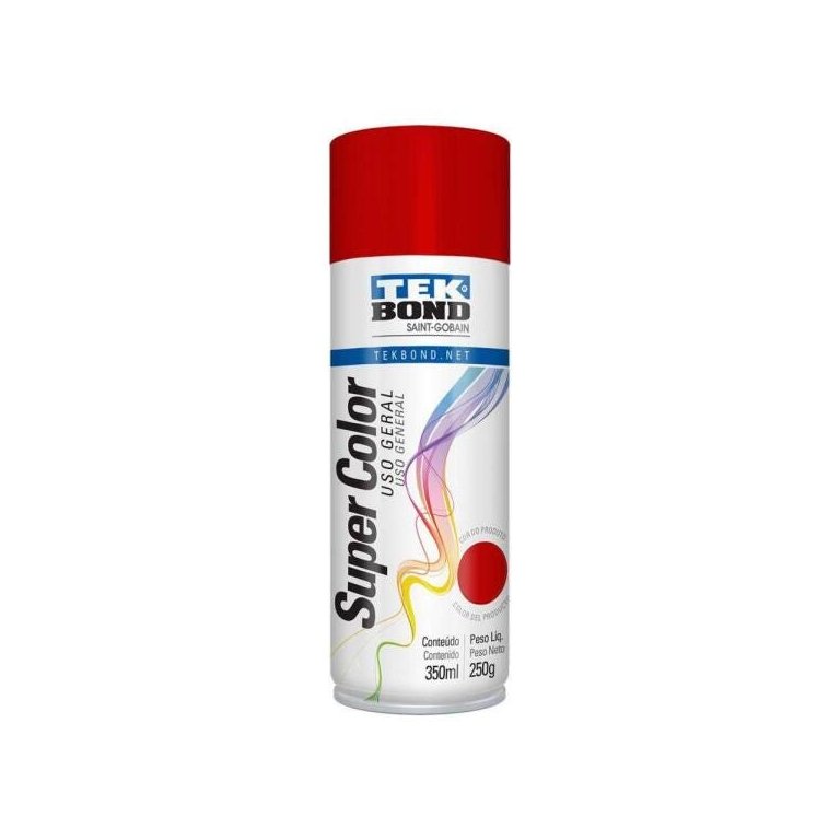 Tinta Spray Uso Geral Vermelho 350ml 250g - Tekbond