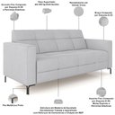 Ver imagem 4 de Sofá 3 Lugares Sala Living Industrial 200cm Senna K01 Veludo Cinza - Lyam Decor