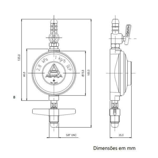 Regulador Gás Aliança 504/01 Pequeno Sim - 2