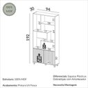 Ver imagem 3 de Estante para Livros 2 Portas Ripadas 100% Mdf Nature Freijó/off White - Dalla Costa