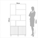 Ver imagem 4 de Estante para Livros 2 Portas Ripadas 100% Mdf Nature Freijó/off White - Dalla Costa