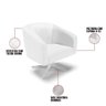 Kit 02 Poltronas Corino Base Cromada Branco - 3