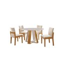 Ver imagem 5 de Conjunto Sala Jantar 4 Cadeiras Mônaco Marrom/Cinamomo/Creme/Off White