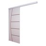 Porta Correr Branco Prime Frisada 210x110 C/kit Completa - 3