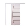 Porta Correr Branco Prime Frisada 210x110 C/kit Completa - 2