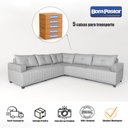 Ver imagem 4 de Sofá 5 Lugares 2,57x2,57m Canto Leona Luxo Bom Pastor Linho Bege/caramelo